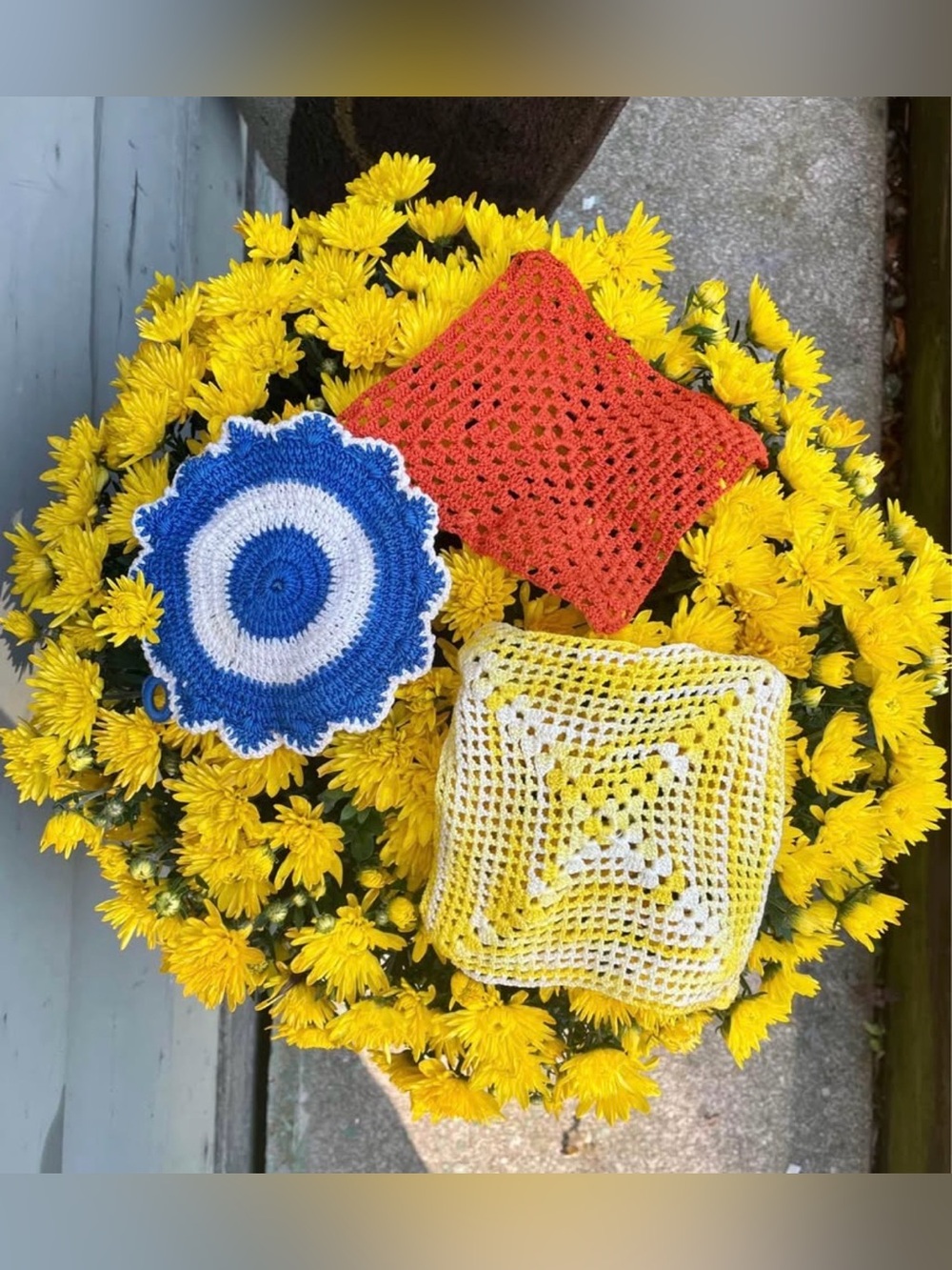 Handmade Crochet Potholders/Trivets Set of 3